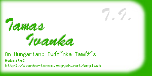 tamas ivanka business card